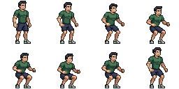 Illustrative SquatClock desktop character doing a squat